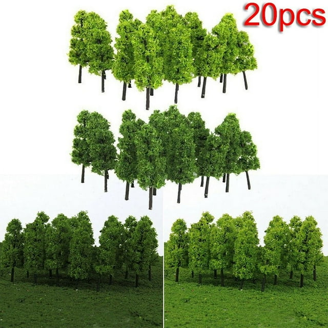 Lefu 20Pcs Miniature Paysage Paysage Train Chemins de Fer Arbres Modèle Échelle 1:200 Vert