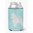 thumbnail image 1 of Bichon Frise Checkerboard Blue Can or Bottle Hugger, 1 of 1