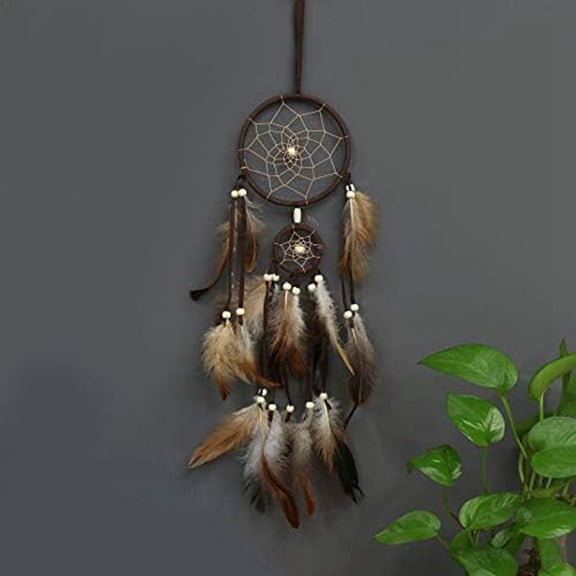Dream Catcher Brown Decorative Living Room for Wall Hanging, Decoration, Festival, Gift
