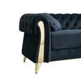 thumbnail image 5 of Chesterfield Button Tufted Velvet Sofa, Upholstered Couch With Rolled Arms and Gold Metal Legs For Living Room Office Apartment, 5 of 12