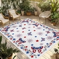 thumbnail image 2 of Outdoor Rug 3x5 ft 4th of July Waterproof Outdoor Patio Rug Mat Non Slip Outside Area Rugs Carpet for RV,Camping,Porch,Deck,Pool,Balconybackyard,Patriotic Butterfly Stars Fireworks Red White Blue, 2 of 9