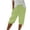 #04 Mint Green 【Mix & Match: Stock Up on Your Favorite Colors】, variant on Women's Soft Fabric Bermuda Shorts, Mid Waist Pull On Stretchy Capris, Elastic Waistband Tummy Control A-Line Fit, Casual Vacation Summer Travel Beach | TruBelle,Blue L