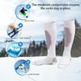thumbnail image 3 of Men and Women Winter Ski Socks, Calf Compression Snowboard Socks, Warm Thermal Socks for Cold Weather - Purple and black for women, 3 of 5