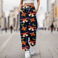 thumbnail image 3 of Gibobby pantalones holgados mujer Leggings elásticos largos navideños para mujer, pantalón informal con estampado de árbol de Papá Noel y de nieve, pantalón diario (Negro, S), 3 of 4