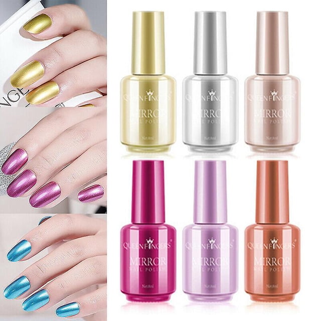 Esmalte de uñas metálico efecto espejo de 8ml barniz de esmalte de uñas cromado 2022 LingWen 8390611451912