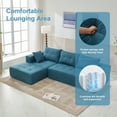 thumbnail image 5 of 109*70" Modular Sectional Sofa, Upholstered Installation-free Sofa with 2 PC Free Combination, L-Shape Sleeper Sofa Couch for Living Room Bedroom, Blue, 5 of 8