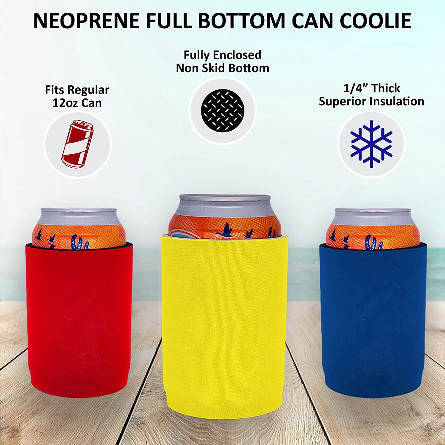 Retro Outdoor Designs Full Bottom Can Coolie 4 Pack Set