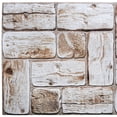 thumbnail image 1 of Dundee Panneau Mural en PVC 3D Faux Bûches Blanches Deco, 3,2 Pi X 1,6 Pi (96cm X 48cm), Application Commerciale et Résidentielle, 5,12 Pi2 (0,46 Pi2 m) Chacun, Lot de 5, 1 of 5