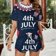 thumbnail image 2 of 4th of July Women's Ruffle Short Sleeve Tops And Shorts Cute Peeps Bunny Pajamas Sets, 2 of 7