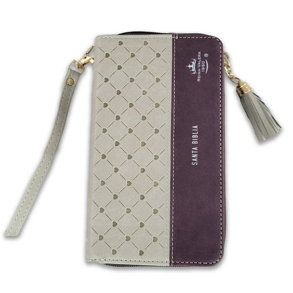 Biblia Chequera RV1960, imit. piel crema y café