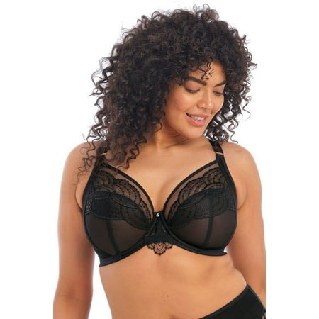Women s Elomi Best EL4550 Priya Plunge Underwire Bra (Black 42FF)