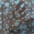 thumbnail image 3 of Flower Tulle Curtains with Rod Pocket, Forget Me Not Blossoms on a Dark Background with Grid Pattern Botany, Sheer Drape for Wedding Party 2 Panels, 7 Sizes, Charcoal Grey Yellow, by Ambesonne, 3 of 3