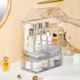 thumbnail image 4 of Caja de almacenamiento de cosméticos a prueba de polvo, transparente, tipo cajón, caja de almacenamiento de cosméticos de lujo ligera con tapa, acabado de escritorio, 4 of 6
