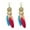 Red, variant on Feather Earrings for Women Vintage Boho Earrings Black Feather Tassel Earrings Long Feather Earrings Western Bohemian Jewelry for Women