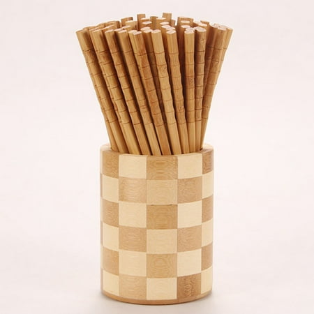 

5 Pairs Natural Bamboo Chopsticks Reusable Classical Style Chop Sticks Gift Sets Dishwasher Safe