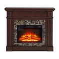 thumbnail image 5 of Miekor Electric Fireplace with Mantel, Fireplace Mantel, Fireplace Heater Freestanding, Realistic Stacked Stone Surround with Remote Control Timer LED Flame, Cherry, 45.66"W*11.8"D*40"H 0032, 5 of 15