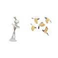 thumbnail image 1 of Figura De Niña Bailarina Moderna Y Pájaro De Madera, Escultura Artística, Adorno Creativo De Escritorio Para Dormitorio, Chimenea, Entrada De Oficina, Regalo De Inauguración De La Casa,, 1 of 8