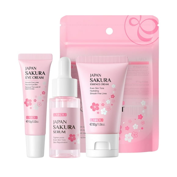 Set para el cuidado de la piel LAIKOU Sakura Japan con sérum, crema y crema para ojos