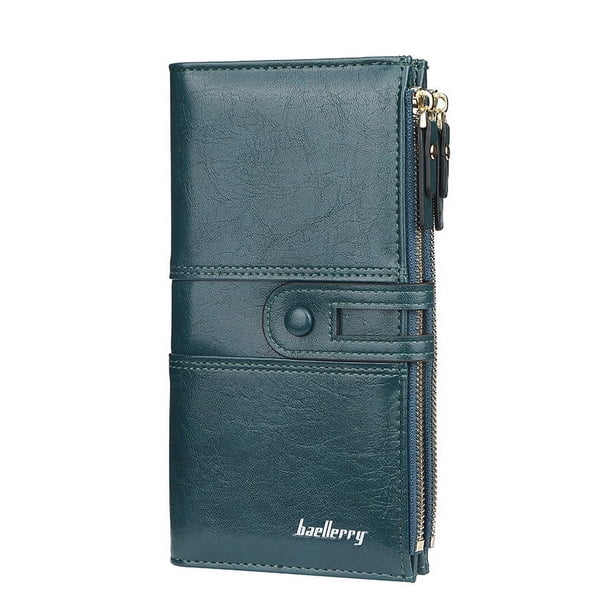 Cartera con hebilla larga para mujer, multifunción, moderna, para teléfono móvil, monedero con cremallera
