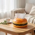 thumbnail image 4 of Hamburger Tissue Box Cover, Creative Fast Food Shaped Decorative Napkin Dispenser Holder for Desktop, Living Room and Office Home Decor, Novelty Gift Idea, Yellow, 4 of 6