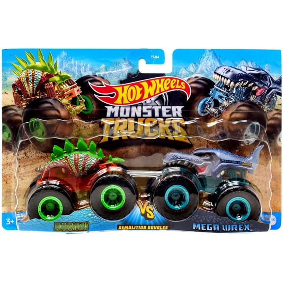Hot Wheels Demolition Doubles Motosaurus & Mega Wrex Diecast Car 2-Pack