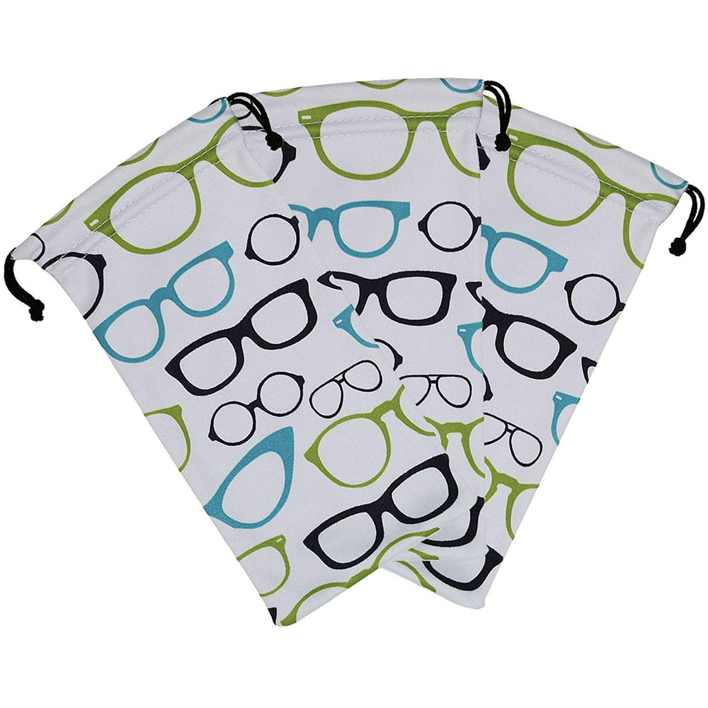 3 Pack Eyeglass Pouch Drawstring, Glasses Case Soft For Women Men ...