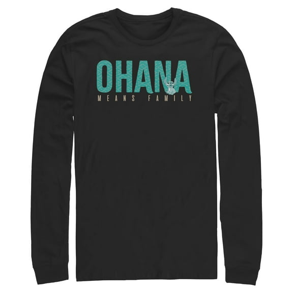 Mens Lilo & Stitch Bold Ohana means Family Long Sleeve Shirt