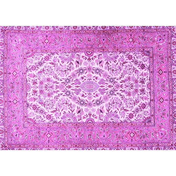 Ahgly Company Indoor Rectangle Persian Purple Traditional Area Rugs, 5' x 7'