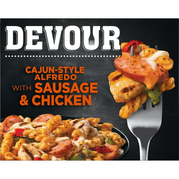 DEVOUR Cajun-Style Alfredo with Smoked Sausage & Chicken Frozen Meal, 10 oz Box
