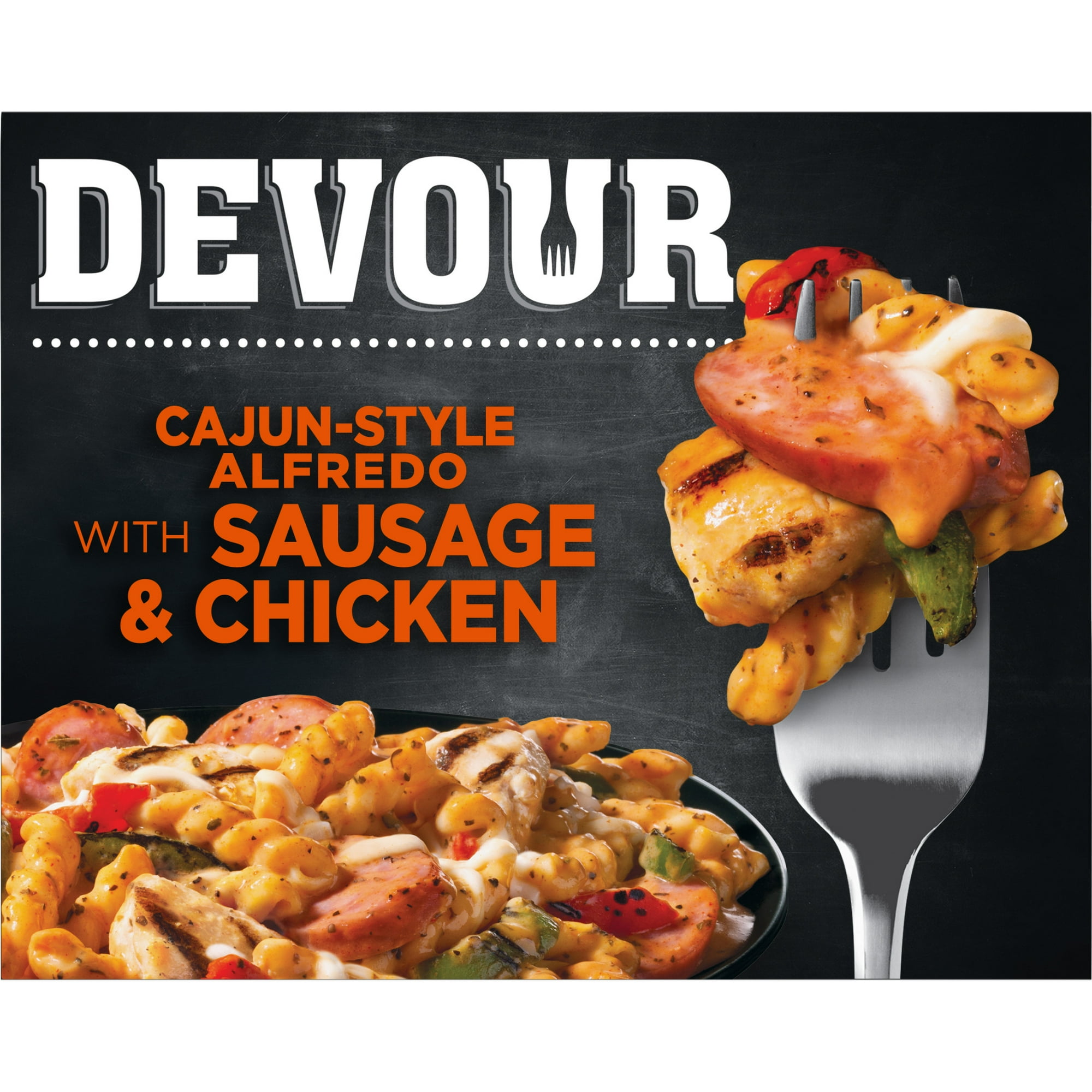 DEVOUR Cajun-Style Alfredo with Smoked Sausage & Chicken Frozen Meal, 10 oz Box
