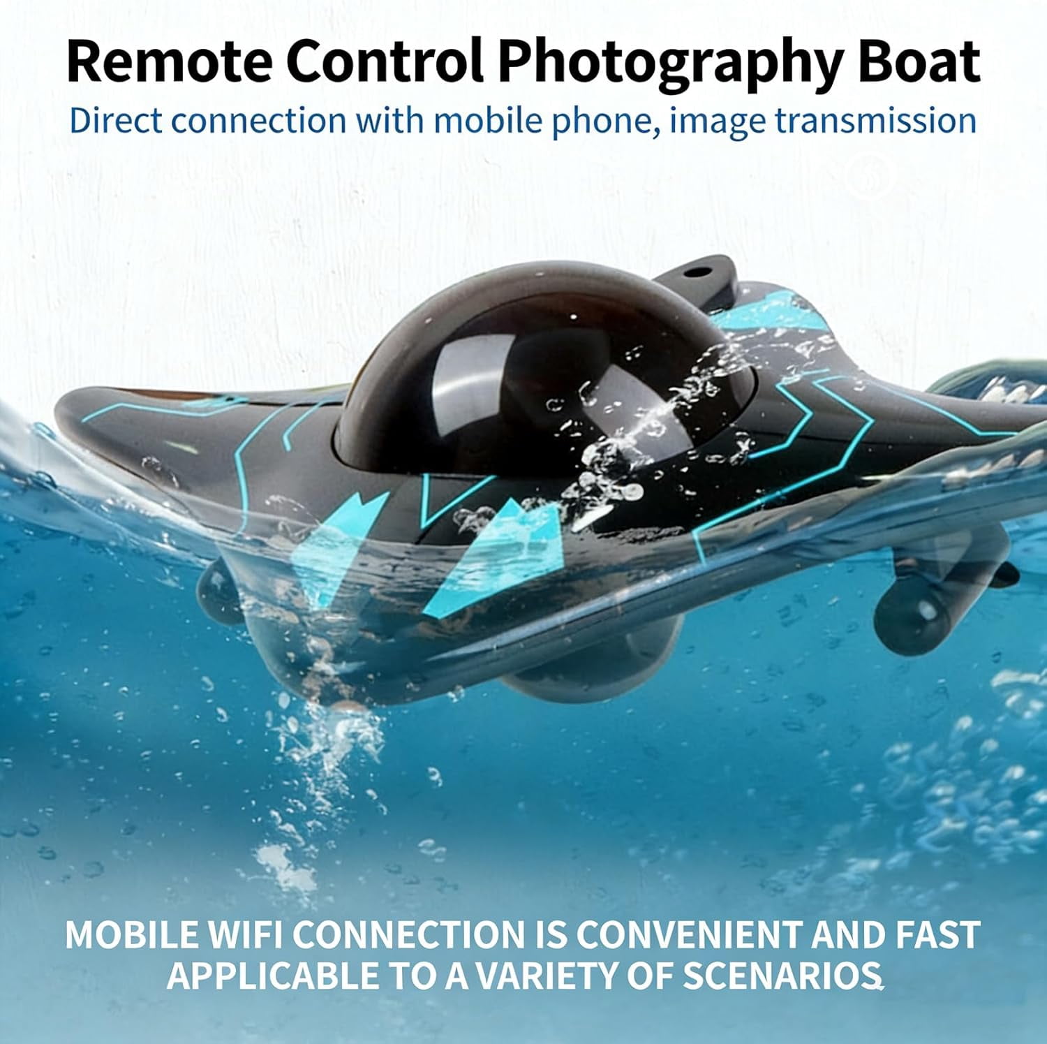 Underwater Drone with Camera, Bionic Design, Submarine Water Photography Device Remote App Control,WiFi Wireless Connectivity, Real-Time Image Transmission for Exploration Pools & Lakes