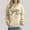 #Beige, variant on DPTALR George Women's Long Sleeve Printed Hooded Sweatshirt,White,Size XL