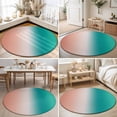thumbnail image 4 of Large Round Rug 8Ft, Teal Pink Ombre Non-Slip Washable Circle Rugs Carpet, Contemporary Art Abstract Aesthetics Indoor Outdoor Rug Floor Mats Throw Runner for Bedroom Living Room Bathroom, 4 of 8