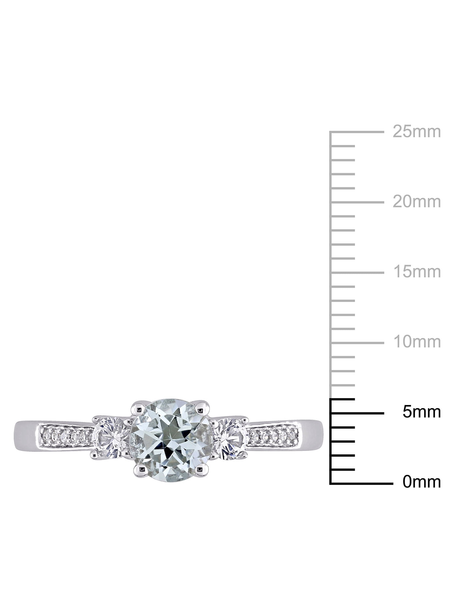 Everly Women's Created Sapphire and Aquamarine 10K White Gold Engagement Ring
