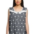 thumbnail image 5 of Moomaya Printed Womens Button Placket Mid Long Nightdress Cotton Night Gown, 5 of 6