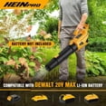 thumbnail image 4 of Cordless Leaf Blower Compatible with Dewalt 20V Max Battery, 500CFM/150MPH Electric Leaf Blower Cordless, 5 Speed Modes, Battery Powered Blowers for Lawn Care, Yard (Tool Only), 4 of 8
