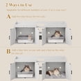 thumbnail image 3 of Cat Litter Box Enclosure for 2 Cats, 55" Hidden Litter Box Furniture with Pet Stairs,Cat Washroom with Double Large Room, Farmhouse Indoor Litter Box, White, 3 of 12