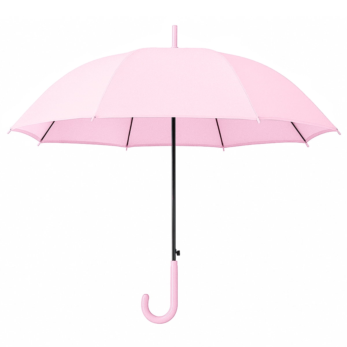 TOPTIE Pink Stick Umbrella Lightweight Umbrella with J-Handle DIA 35.4 Inches Ideal for All Ages