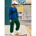 thumbnail image 3 of Boys Clothes Outfits Toddler Long Sleeve Color Block Sweatshirt and Cargo Pants Fall Winter 2PCS Set 2-8 Years, 3 of 7