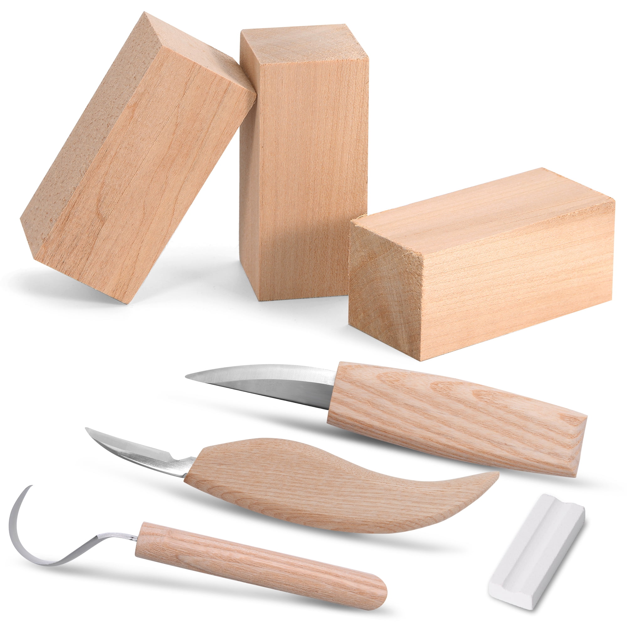 Complete Wood Carving Tools Kit Knife Whittling Woodworking Set Includes 3 Basswood Carving Blocks Knife Detail Wood Knife Whittling Knife Walmart Com Walmart Com