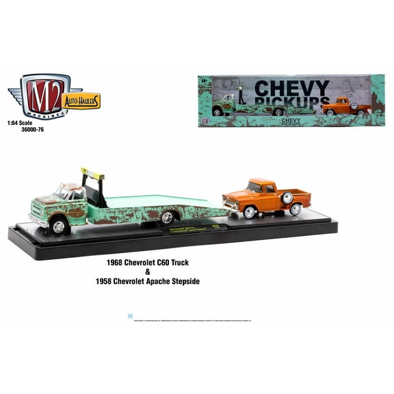 M2 Machines Auto Hauler 76 1968 Chevrolet C60 Truck 1958 Chevy Apache