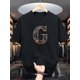 thumbnail image 2 of Men'S Casual Crew Neck T-Shirt with "G" Letter Print, Slight Stretch, Regular Fit, Summer Short Sleeve Top, Fashionable & Versatile, 2 of 7
