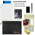 thumbnail image 2 of Fireproof Document Bags, 15x11in Waterproof and Fireproof Money Bag Fireproof Safe Storage Pouch with Zipper for A4 Document Holder,File,Cash and Tablet, Black, 2 of 8