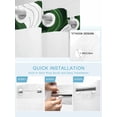 thumbnail image 5 of No Hook Cloth Fabric Shower Curtain with Snap in Liner, Green Stripe Waterproof Shower Curtains Set with See Through Top Window, Geometric White Wave Modern Ocean Bath Curtains Shower 72"x72", 5 of 6