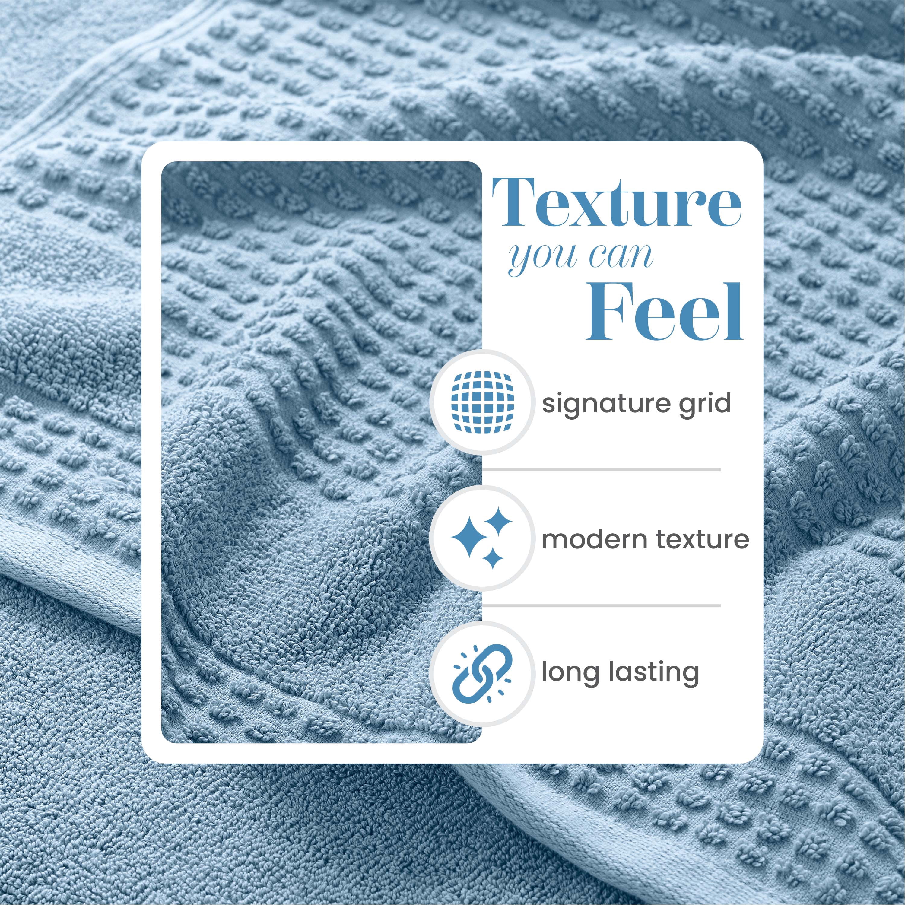 Martex Expression Air Sculpted 6-Piece Towel Set, Sky Blue
