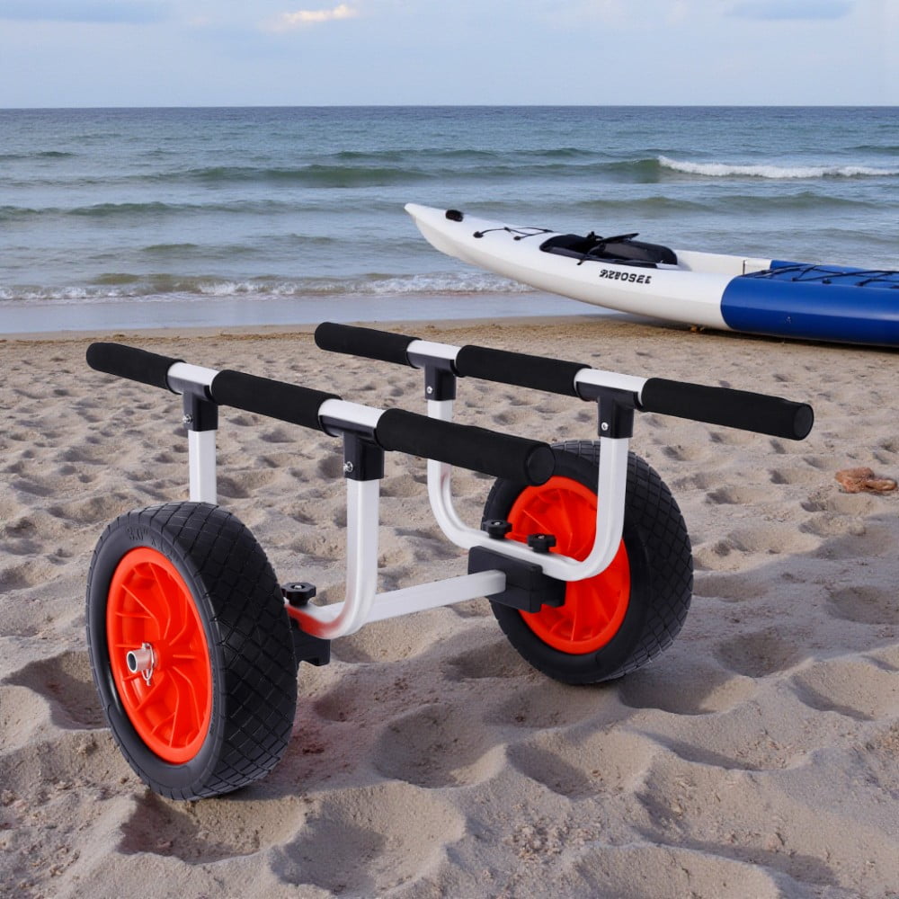 Tcbosik Kayak Cart, Heavy Duty Kayak Trailer & Canoe Cart with 12-Inch Airless Wheels and Padded Support Bars, Aluminum Kayak Dolly, 300 lbs Load Capacity, Suitable for Kayaks & Canoes, Black