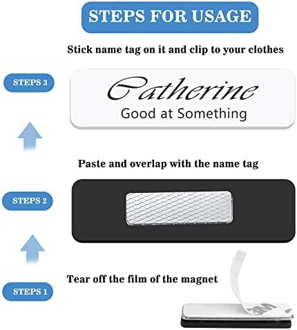 Magnetic Name Tags, 20-Pack Engravable Name Badge with Magnetic Backing, Reusable Name Tags(1" X 3")