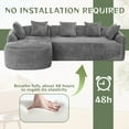 thumbnail image 6 of BISHE 99" Oversized L-Shaped Sectional Sofa with Chaise, 3 Seater Boucle Cloud Couch, Modular Sleeper Sofa for Living Room, Plush Deep Seat Sponge Couch, Left-Hand Facing, Grey, 6 of 9