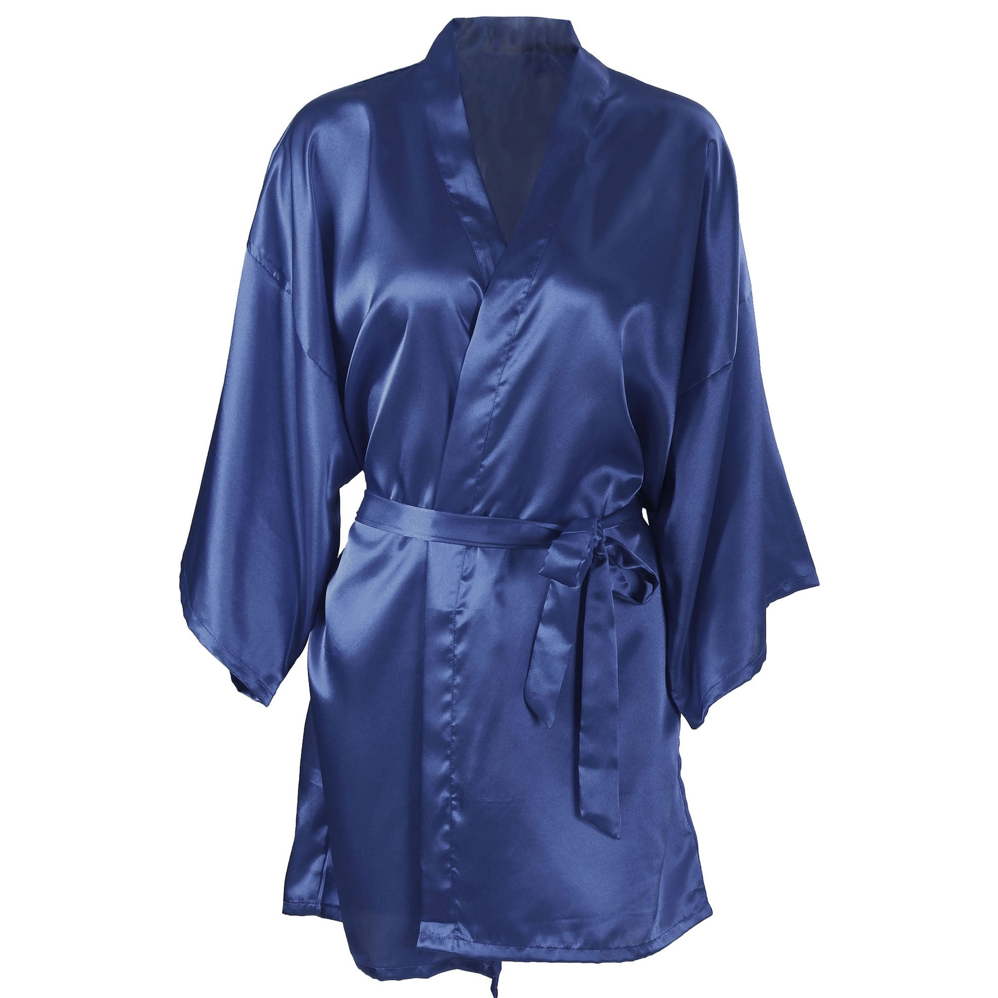Women's Silk Satin Short Bridal Kimono Robe Sleepwear Bathrobe