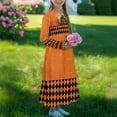 thumbnail image 2 of DISNIMO Halloween Orange Long Sleeve Dress for Kids Dresses for Girls 5-6 Long Sleeve Girls Dress with Pockets Kids Swing Dress Long Sleeve for Kids Midi Dress Fall Crew Neck Dress, 2 of 7